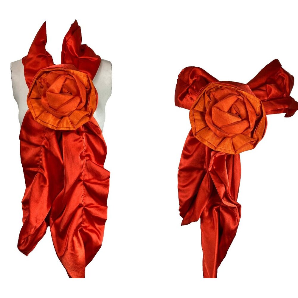 NWT Catherines Collection Wayne Kleski XL Rosette Wrap Shawl Evening Opera Scarf